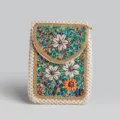 Bohemian Beaded Straw Crossbody Phone Bag Ethnic Shell Flower Mini Messenger Handbag - Straw Crossbody Bag No.13
