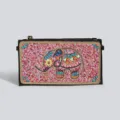 Detailansicht der boho Perlen Elefanten Clutch Tasche mit bunten PU Leder Handwerkskunst. - Perlen Clutch Stil 2