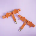 Jarretelle style punk sombre en cuir PU orange avec ailes de chauve-souris réglable. - Rouge Orangé