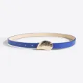 Eleganter Damen-Gürtel in Blau mit goldener Muschel-Schnalle für jeden Alltagslook. - Saphirblau