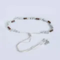 Bohemian braided waist belt with wooden beads, ethnic style handmade rope belt for women. - 7 Groups Blue Jade Bead Waist Rope