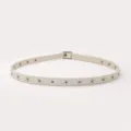 Women's slim faux leather casual belt with hollow star studs and vintage metal buckle detail. - Hollow Rivet Beige