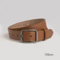 Καφέ δερμάτινη ζώνη 105εκ, casual vintage σχεδιασμός με αγκράφα για καθημερινή χρήση. - 105cm / Καφέ Δέρμα PU