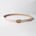 Ceinture femme en cuir PU rose avec boucle C rétro élégante polyvalente accessoire chic - Rose