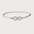 Silver metallic elastic waist chain with twisted knot buckle elegant women belt accessory - Silver Double Loop Spring Chain