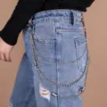 Multi-layer metal pants chain hip hop street style silver wallet chain waist chain for women - Spring