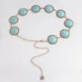 Vintage Türkis Metall Taillenkette für Damen, böhmische Gürtelkette Kleidung Schmuck. - Stil B / Gold