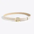 Minimalistische dames PU leren riem in beige met een glanzende gouden C-vormige gesp. - C-gesp kaki