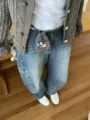 Mini bolso de punto con cuentas bolsa de cintura pequena cartera de lana accesorio detalle - Talla única / 6#-Gris
