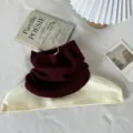 Tour de cou tricoté chaud d'hiver couleur unie coupe-vent écharpe douce confortable femme - Rouge Foncé
