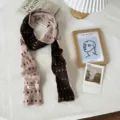 Korean style color-blocked knitted scarf, cozy winter warm fashion neck wrap for women. - 180x7cm / Pink