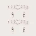 White punk leather leg garter with heart ring, metal rivets and clips for women fashion. - 1 Pair / White