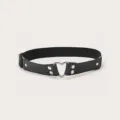 Schwarzer PU Leder Herz Strumpfband Punk Stil Beinring Sexy Oberschenkelgurt Accessoire - Einheitsgröße / Einzelstück / Schwarz