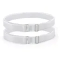White elastic boot straps garter anti slip straps replacement accessories pair 2pcs - One Size / Simple White