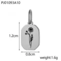Roestvrij staal achthoekige bloem hanger DIY sieraden accessorio bedel 1.2x0.8cm - Oktober Geboortebloem (PJ01093A10) / Zilver