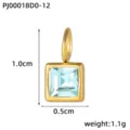 Colgante cuadrado de acero inoxidable piedra de nacimiento DIY collar pulsera joya accesorio - Azul (PJ00018D0-12)