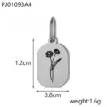 Roestvrijstalen achthoekige geboortebloem hanger bedel DIY sieraden accessoire 1.2x0.8cm - April Geboortebloem (PJ01093A4)