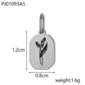 Roestvrij staal achthoekige rechthoek geboortebloem hanger sieraden DIY accessoire - Mei Geboortebloem (PJ01093A5)