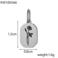 Roestvrijstalen achthoekige geboortebloem hanger bedel voor DIY sieraden accessoires 1,2x0,8cm - Juni Geboortebloem (PJ01093A6)