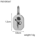Roestvrijstalen achthoekige geboortebloem hanger bedel DIY sieraden accessoire detail - Juli Geboortebloem (PJ01093A7)