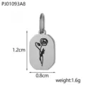Roestvrijstalen achthoekige geboortebloem hanger DIY sieraden accessoire detailweergave. - Augustus Geboortebloem (PJ01093A8)