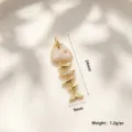 Ciondolo scheletro di pesce smaltato placcato oro 18k rame accessorio gioielli DIY 24x9mm - Pesce Articolato Smalto Bianco A0841