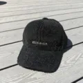 Casquette de baseball en fourrure mouton noire avec lettre brodee pour hiver chaud. - Réglable / Noir