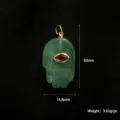 Pendentif œil maléfique main de hamsa en pierre naturelle pendentif en cristal vert bijoux DIY - Main de Fatma Verte (A0259) / 30x14.8mm / Jade Hamsa