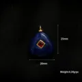 Pendentif Géométrique en Lapis-Lazuli Pierre Rouge Bord Doré Accessoire DIY 25x20mm - Triangle Incrusté de Pierre Rouge (A0259) / 25x20mm / Lapis Triangulaire