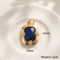 Pendentif géométrique en pierre naturelle plaqué or style vintage 23x14mm bijoux - Géométrique de Dentelle Vintage (A0365) / 23x14mm / Lapis Lazuli
