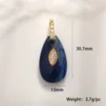 Pendentif Goutte Labradorite Naturel Pendentif Géométrique Mauvais Œil DIY Bijoutier - Goutte Lune Étoile (A0365) / 30.7x13mm / Lapis Goutte d'Eau