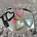 Glitter hart zakspiegel en mini kam sleutelhanger set, fonkelende tas bedel en auto accessoire. - Hart Spiegel en Kam / Meerkleurig