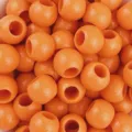 Perle tonde acriliche grande foro dettaglio, arancione fai da te artigianato perle primo piano. - Arancione