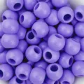 Perle rotonde acriliche viola con foro grande primo piano per accessori artigianato fai da te - Viola