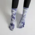 Bequeme blaue Batik Fünf-Zehen Yoga Socken Wadenlänge rutschfeste Fitness Socken Sport - Einheitsgröße / Tiefseeblau