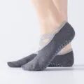 Γκρι Αντιολισθητικές Κάλτσες Yoga Στυλ Μπαλέτου Με Χιαστί Λουράκια Για Pilates Sport - Ένα μέγεθος / σκούρο γκρι