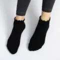 Femmes chaussettes à volants noirs été fines respirantes chaussettes de cheville yoga casual - Taille unique / Noir