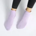 Women lavender ruffle socks, breathable thin short socks for indoor yoga and daily wear. - One Size / Light Purple