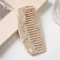 Acetate hair comb with marble pattern wide tooth curved design elegant daily hair styling tool - Turquoise