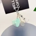 Creative Badminton Shaped Keychain Cute Bag Pendant Metal Key Ring Accessory Gifts. - Green