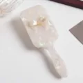 Acetate hair brush with bow pearl texture portable paddle brush daily hair styling tool - Square Air Cushion Comb