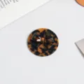 Portable tortoiseshell pattern compact mirror with cute bow design, perfect for daily use. - Round Mirror / Tortoise