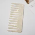 Acetate wide tooth hair comb marble pattern anti static hair styling tool for daily use - Mermaid White