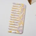 Wide-tooth acetate hair comb with stylish marble pattern, anti-static and durable design. - 7# Beige-Purple