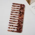 Acetate wide tooth hair comb with stylish tortoise shell pattern, anti static design for use. - 10# Coffee