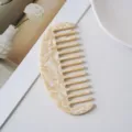 Acetate hair comb with elegant marble pattern, anti-static wide tooth hair styling accessory. - 3# Oval 11.8x5.3cm Yellow Acetate Hair Comb