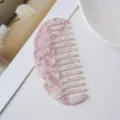 Pink acetate hair comb with marble pattern, stylish crescent hair styling tool for daily use - 4# Oval 11.8x5.3cm Cherry Blossom Pink Acetate Hair Comb