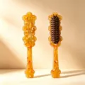 Amber acetate hair brush with cushion massage pins, elegant long handle daily hair care tool. - 20.8*4.6*3.3 8mm Thickness / Amber Yellow