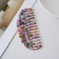 Colorful acetate wide tooth hair comb with elegant marble pattern for daily hair styling care. - 8# Oval 11.8x5.3cm Multicolor Floral Acetate Hair Comb