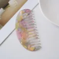 Acetate hair comb marble pattern pink yellow curved hair styling tool cosmetic accessory - 9# Oval 11.8x5.3cm Purple Red Pearlescent Acetate Hair Comb